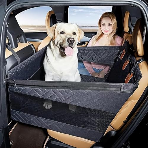 Tier-Herzen tierherzen Hunde Autositz Rückbank Erweiterung – Wasserdichtes PU-Leder Hundebett für große & mittelgroße Hunde – rutschfest, Sicher & Komfortabel (73x56x40CM) von AngLink