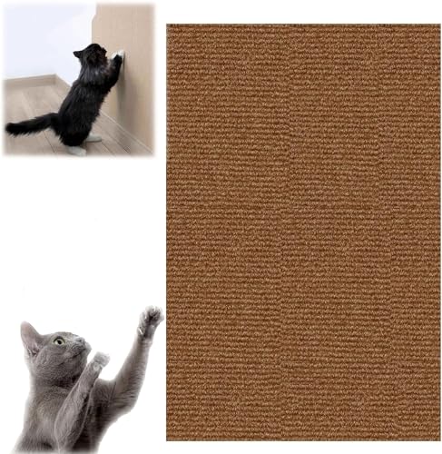 Kratzmatte Selbstklebend Katzen,DIY Climbing Cat Scratcher,Kratzmatte Katze Wand,Cat Scratching Mat,Trimmbare Selbstkleber Kratzmatte Katze,Katzen Kratzmatte Kratzschutz Sofa (Brown,30CM X 100CM) von Angaekkot