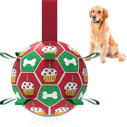 Angecado Interaktives Outdoor-Hunde-Fußballspielzeug mit Riemen, 15,2 cm, Geburtstagsbälle für Hunde, langlebiges Welpenspielzeug, um sie für kleine und mittelgroße Hunde zu beschäftigen Angecado Interaktives Outdoor-Hunde-Fußballspielzeug mit Riemen, 15,2 cm, Geburtstagsbälle für Hunde, langlebiges Welpenspielzeug, um sie für kleine und mittelgroße Hunde zu beschäftigen von Angecado