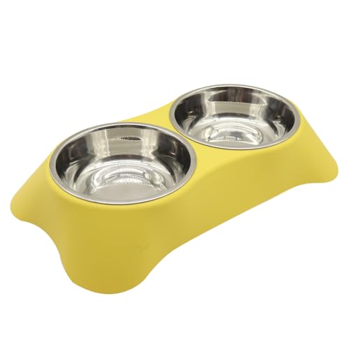 WOLIKE Edelstahl Doppel Kleine Haustier Näpfe, Abnehmbare Katzenfutter Wassernapf mit 4 Anti-Rutsch-Matten für Katzen, Langlebige geteilte Futternäpfe für kleine Haustiere, Katzen und Haustiernäpfe WOLIKE Edelstahl Doppel Kleine Haustier Näpfe, Abnehmbare Katzenfutter Wassernapf mit 4 Anti-Rutsch-Matten für Katzen, Langlebige geteilte Futternäpfe für kleine Haustiere, Katzen und Haustiernäpfe von Angeer