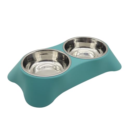 WOLIKE Edelstahl Doppel Kleine Haustier Näpfe, Abnehmbare Katzenfutter Wassernapf mit 4 Anti-Rutsch-Matten für Katzen, Langlebige geteilte Futternäpfe für kleine Haustiere, Katzen und Haustiernäpfe WOLIKE Edelstahl Doppel Kleine Haustier Näpfe, Abnehmbare Katzenfutter Wassernapf mit 4 Anti-Rutsch-Matten für Katzen, Langlebige geteilte Futternäpfe für kleine Haustiere, Katzen und Haustiernäpfe von Angeer