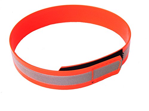 Angel for Pets MJH 25mm BioThane Signal Reflex Halsung orange mit Klettverschluss vernäht Halsumfang 30-34cm von Angel for Pets