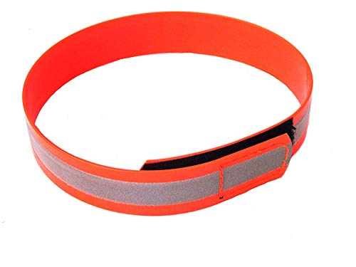 Angel for Pets MJH 25mm BioThane Signal Reflex Halsung mit Klettverschluss vernäht orange (42-46cm) von Angel for Pets