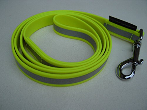 Angel for Pets MJH BioThane Leine 1,50m lang/19mm breit Reflex gelb mit Handschlaufe von Angel for Pets