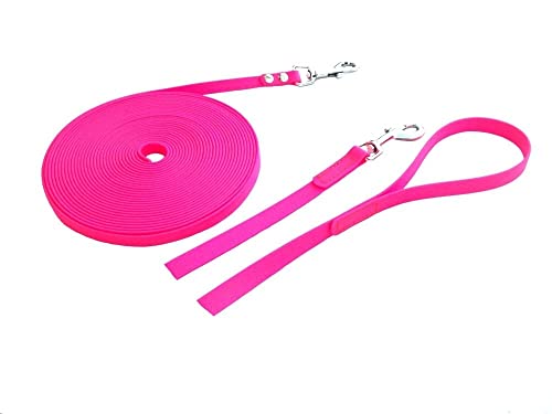 MJH BioThane Leine 1m lang/9mm breit pink mit Handschlaufe von Angel for Pets