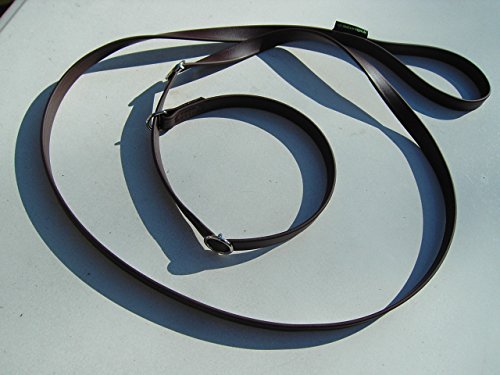 MJH Moxon, Retriever Leine Beta BioThane 19mm breit, 2m lang vernäht mit Handschlaufe (braun) von Angel for Pets