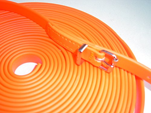 MJH-Schweißleine 16mm breit neon orange 10m lang für Hunde 20-50kg von Angel for Pets