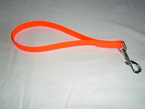 MJH super Heavy Biothane Kurzführer 25cm lang, 16mm breit, vernäht, (orange) von Angel for Pets