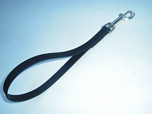 MJH super Heavy Biothane Kurzführer 25cm lang, 16mm breit, vernäht, (schwarz) von Ewbob