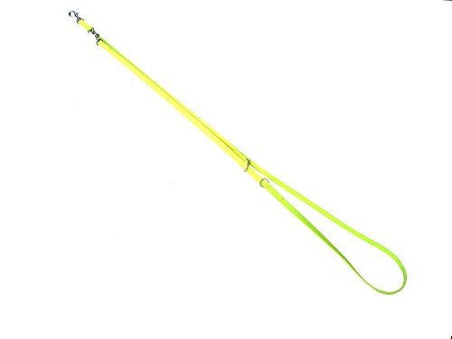 MJH 3fach verstellbare Führleine BioThane 2m lang/13mm breit neon gelb von Angel for Pets