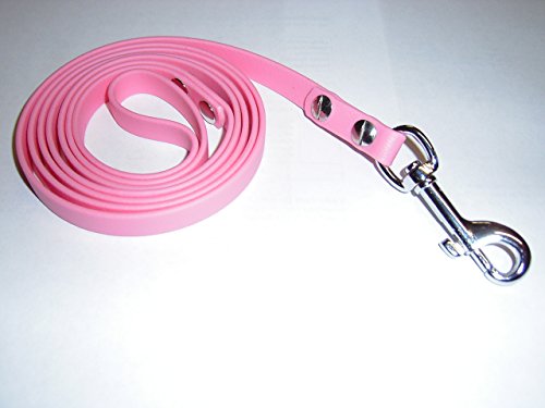 MJH BioThane Leine 2m lang/9mm breit Pastell pink mit Handschlaufe von Angel for Pets