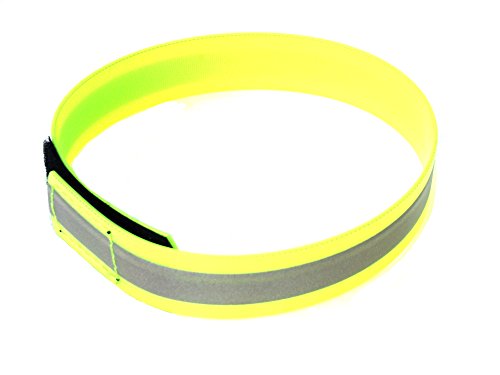MJH 25mm BioThane Signal Reflex Halsung mit Klettverschluss gelb von Angel for Pets