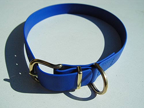 MJH BioThane Halsung verstellbar 35-41cm 25mm breit vernäht blau von Angel for Pets