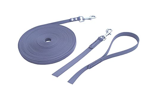 MJH abwischbare Leine 2m lang/16mm breit grau mit Handschlaufe MJH abwischbare Leine 2m lang/16mm breit grau mit Handschlaufe von Angel for Pets