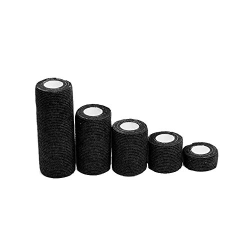 Angela-homestyle 10 Rollen Kohesive Selbsthaftende Bandagen Fingerpflaster Fingerverband Wundverband selbstklebend wasserfest (15cm x 4.5m, Schwarz) von Angela-homestyle