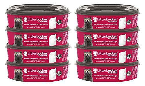 Litter Locker LitterLocker Fashion 8er-Pack Original Nachfüllkassetten, erspart den täglichen Gang zur Mülltonne, sauber und geruchlos, Schwarz von Litter Locker