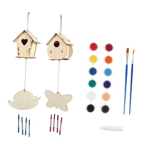 Angoily 1 Satz DIY Holz Vogelhaus Bausatz für Holzspielzeug zur Dekoration für Zuhause Garten und Partys Fördert die Feinmotorik und Kreativität Zufällige Farben und Angoily 1 Satz DIY Holz Vogelhaus Bausatz für Holzspielzeug zur Dekoration für Zuhause Garten und Partys Fördert die Feinmotorik und Kreativität Zufällige Farben und von Angoily