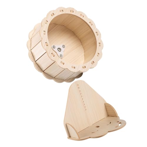 Angoily 1 Satz Hamster Laufrad aus Holz Meerschweinchen-Laufrad Hamster-Untertassenrad Spielzeuge Heimtrainer für kleine Haustiere stilles Rennmausrad Sport Halterung UFO Kleine Tiere 15c Angoily 1 Satz Hamster Laufrad aus Holz Meerschweinchen-Laufrad Hamster-Untertassenrad Spielzeuge Heimtrainer für kleine Haustiere stilles Rennmausrad Sport Halterung UFO Kleine Tiere 15c von Angoily