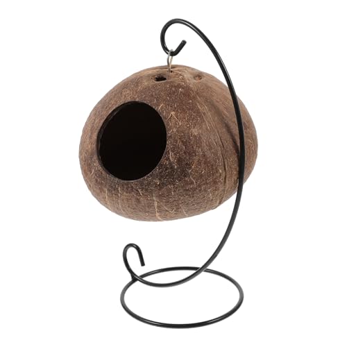 Angoily 1satz Hängendes Hamster-Nest Aus Kokosnuss Mit Eisenrahmen Kuschelplatz Für Kleine Tiere Für Hamster Meerschweinchen Und Zwerghamster Schlafplatz Und Spielzeug Einem Langlebig von Angoily