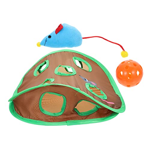 Angoily Katzentunnel Für Hauskatzen 9 Löcher Spielzeug Glocke Quietschend Interaktives Katzenjagdspielzeug Aktivität Für Hauskatzen von Angoily