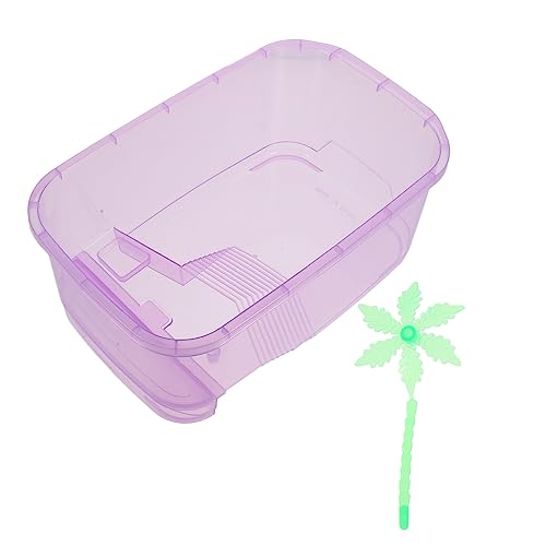 Angoily 1 Set-Box Schildkrötenbecken Transportbehälter Für Fische Schlange Reiseträger Fischträger Fischbecken 1-gallonen-Tank Kleiner Panzer Fütterungsbox Reisen Reptil Violett Plastik von Angoily