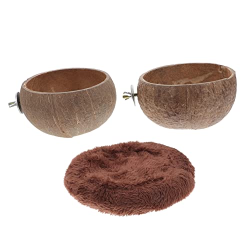 Angoily Kokosnussschalen-futternapf-Set 3-teilig für Meerschweinchen Chinchilla Warme Einstreu Angoily Kokosnussschalen-futternapf-Set 3-teilig für Meerschweinchen Chinchilla Warme Einstreu von Angoily