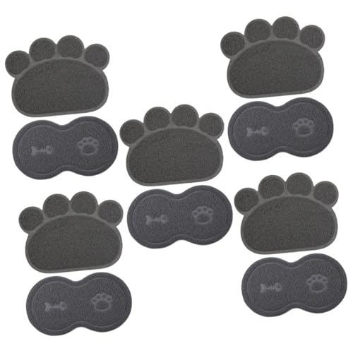 Angoily 10 STK Haustiermatte Katze Fressnapf Pad Katze Wassernapf Matte Hund unmatt Trinknapfauflage für Haustiere Katze rutschfeste Matte Welpen Schale Matte Futter Tischset PVC von Angoily