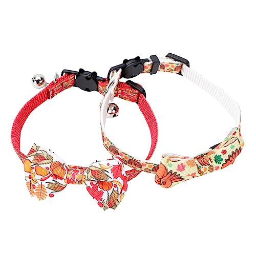 Angoily 5 Sets Haustierhalsband Kätzchenhalsband Bequemer Hals Thanksgiving-Themen-fliegen Für Hunde Und Katzen Katzenbedarf Katzenhalsdekor 2 Stück * 5 von Angoily
