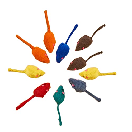 Angoily Falsche Mäuse-Spielzeug-Set 10 Stück/Beutel Flauschiges Katzenspielzeug Haustier-Teaser Und Lichtbeständig Stärkt Die Bindung Der Katze Zufällige Farbe Angoily Falsche Mäuse-Spielzeug-Set 10 Stück/Beutel Flauschiges Katzenspielzeug Haustier-Teaser Und Lichtbeständig Stärkt Die Bindung Der Katze Zufällige Farbe von Angoily