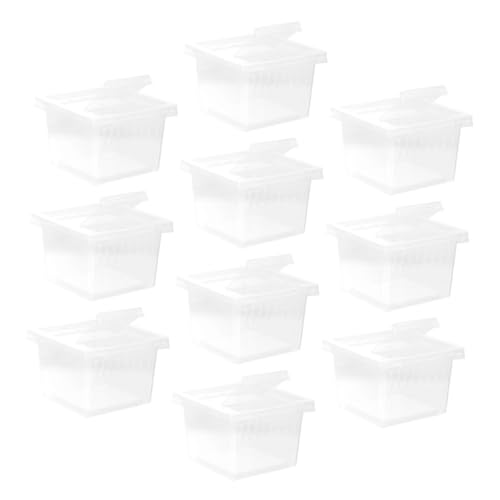 Angoily 10st Futterbox Für Haustiere Zuchtbox Für Schildkröten Froschterrarium Inkubator Für Reptilien Brutbehälter Eidechsenkäfig Tragbare Haustierhäuser Gecko Moos Schnecken Plastik von Angoily