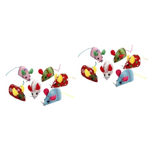 Angoily 12stücke Interaktive Katzenspielzeuge Lustige Mini-mäuse Für Katzen Und Kätzchen Zufälligen Farben Fördern Spiel Und Bewegung Schützend Für Möbel Und Böden von Angoily