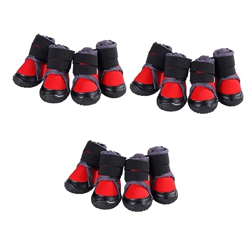 Angoily 3er-Sets Hunde-spazierschuhe Warm Für Den Außenbereich Rot Größe 45 – Einfach Anzupassen Essentials 4 Stück X 3 von Angoily