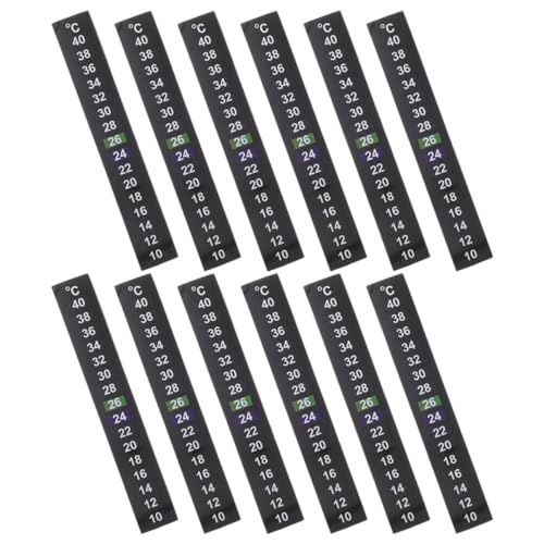 Angoily 12 Stück Aquarium Thermometer Aufkleber Farbwechsel Temperaturstreifen Zum Aufkleben auf Aquarium Thermometer von Angoily