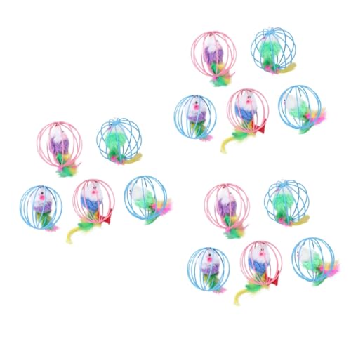 Angoily 15 STK Katzenspielzeug Spielzeug für Katzen Interactive cat Toy Plüschtier Spielzeuge Katze spielt Bälle Plüsch Spielzeug Haustier Mauskugel Spielzeugball Katze Käfig Angoily 15 STK Katzenspielzeug Spielzeug für Katzen Interactive cat Toy Plüschtier Spielzeuge Katze spielt Bälle Plüsch Spielzeug Haustier Mauskugel Spielzeugball Katze Käfig von Angoily