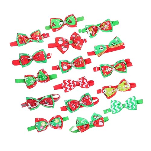 Angoily 16St Haustier Fliege verstellbares Hundehalsband weihnachtshundehalsband Weihnachtskrawatte Weihnachtshaustierkrawatten verstellbares Halsband für Haustiere binden von Angoily