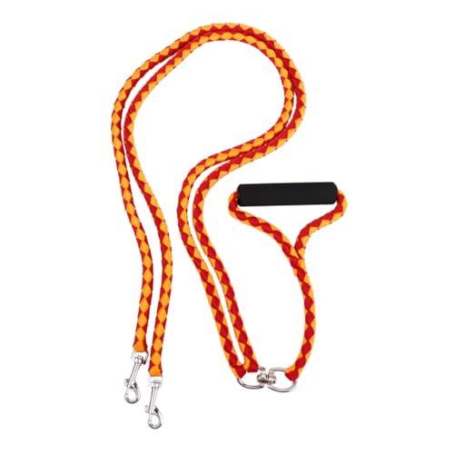Angoily 1stück Pet Dog Woven Leash Mit Doppelt Geflochtenem Handgriff Outdoor-hundeleine Für Sicheres Führen Von Hunden Lang Rot Und Gelb Strapazierfähiges Material von Angoily