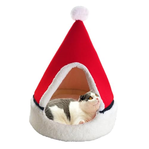 Angoily Party-zubehör Für Haustiere Weihnachtsbaum Katzen-/hundebett Warmes Geschlossenes Schlafbett Für Kleintiere Angoily Party-zubehör Für Haustiere Weihnachtsbaum Katzen-/hundebett Warmes Geschlossenes Schlafbett Für Kleintiere von Angoily