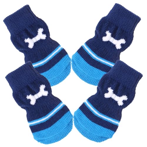 Angoily Bequeme Hundesocken Atmungsaktive Fußabdeckung Für Haustiere Verschleißfeste Baumwollsocken Welpenbedarf M-Muster Für Mittelgroße Und Große Hunde von Angoily