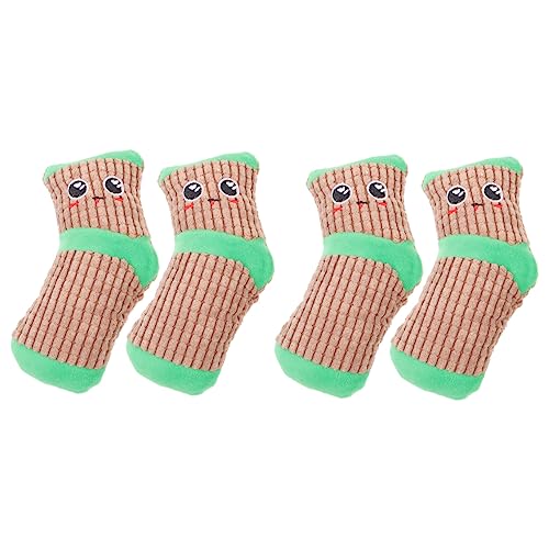 Angoily 2 Paar Spielzeug Socken Für Katzen Ausgestopfter Zeichentrickfilm Aggressive Kauer Outdoor-socken Cartoon-socken Outdoor-spielsets Sockenschuhe Plüsch Haustier Hundeschuhe von Angoily