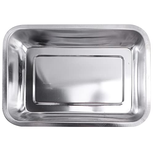 Angoily 2 Stücke Edelstahl Hund Töpfchen Tablett Haustier Käfig Töpfchen Einfach Für Haustier Hunde Angoily 2 Stücke Edelstahl Hund Töpfchen Tablett Haustier Käfig Töpfchen Einfach Für Haustier Hunde von Angoily