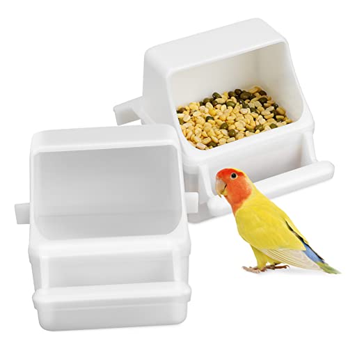 Angoily 2 STK Essensbox Sittich-Futter vogelfutterhaus zum aufhängen Vogel Fütterer Indoor-Wasserbrunnen Futterspender für Vogelkäfige Vogelkäfig zum Aufhängen spritzfest von Angoily
