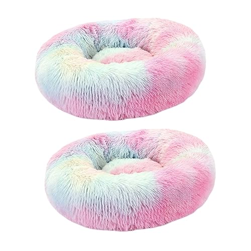 Angoily 2 Stücke Plüsch Haustier Bett Runde Hund Katze Zwinger Sofa Bett Matte Kissen Nest Bett Für Jahreszeiten Angoily 2 Stücke Plüsch Haustier Bett Runde Hund Katze Zwinger Sofa Bett Matte Kissen Nest Bett Für Jahreszeiten von Angoily