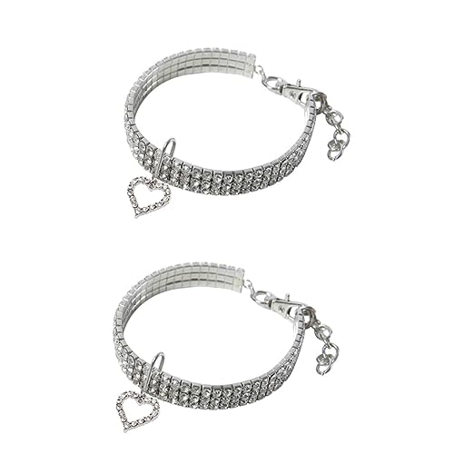 Angoily 2 Stück Charm Haustierhalsband Katze Hund Kristall Halskette Stilvolle Mode Haustierhalsband Herz Design Haustier Halskette Für Haustier Angoily 2 Stück Charm Haustierhalsband Katze Hund Kristall Halskette Stilvolle Mode Haustierhalsband Herz Design Haustier Halskette Für Haustier von Angoily