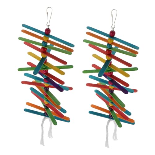 Angoily 2pcs Bunte Holz Vogel Kauen Spielzeug Leiter Schaukel Vogel Spielzeug Für Nymphensittich Papageien Angoily 2pcs Bunte Holz Vogel Kauen Spielzeug Leiter Schaukel Vogel Spielzeug Für Nymphensittich Papageien von Angoily