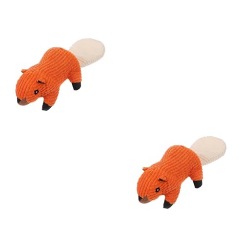 Angoily 2 STK Puppe Hund Plüsch Mini-Eichhörnchen Plüschtier interaktives Spielzeug Muschispielzeug Welpen-Beißring-Spielzeug Spielzeug zum Beißen von Hunden Quietschendes Hundespielzeug von Angoily