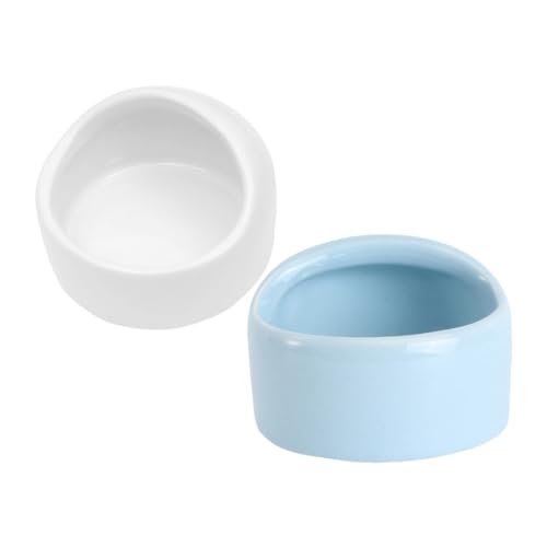 2 STK Schüssel hamsterzubehör Hamster zubehör futtercontainer Kleintier zubehör Hamster Futter Ceramic Bowl schleichtiere Haushalt Keramik Streifenhörnchen Lebensmittel Futternapf von Angoily