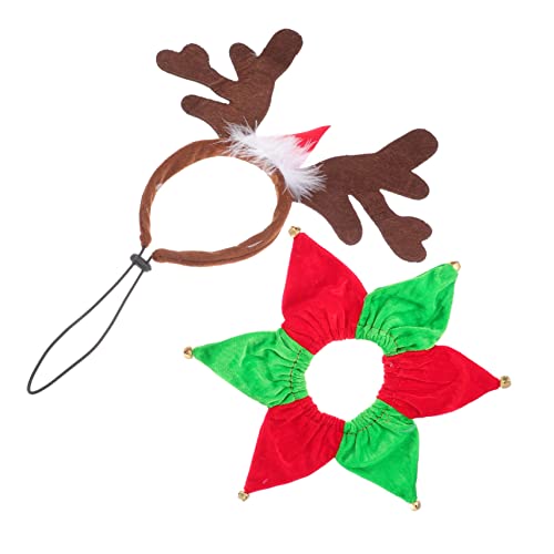 Angoily 2 Sets Haustier Weihnachtszubehör Set Katzengeweih Kopfschmuck Haustier Haarreif Weihnachten Haustierhalsband Komfortables Haustier Stirnband Angoily 2 Sets Haustier Weihnachtszubehör Set Katzengeweih Kopfschmuck Haustier Haarreif Weihnachten Haustierhalsband Komfortables Haustier Stirnband von Angoily