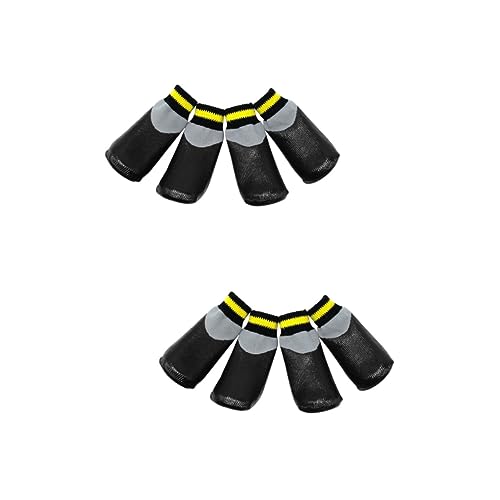 Angoily 2sätze Hundeschuhe Für Kleine Hunde wasserdichte Gummisocken Für Winter Und Schnee rutschfeste Booties Für Optimale Pfotenpflege Teiliges Schwarz Für Outdoor-aktivitäten von Angoily