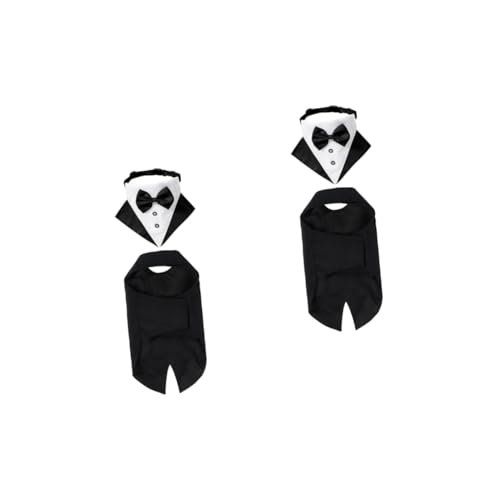 Angoily 2 Sets Outfits Für Hunde Atmungsaktiver Haustieranzug Und Bandana-Set Stilvolles Hochzeitsoutfit Für Hunde von Angoily