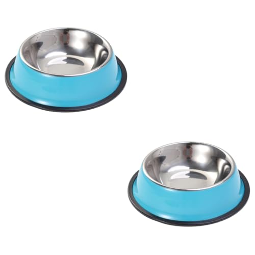 Angoily 2 Stücke 18cm Edelstahl Pet Schüssel Hundefutter Schüssel rutschfeste Basis Pet Zubehör Für Welpen Angoily 2 Stücke 18cm Edelstahl Pet Schüssel Hundefutter Schüssel rutschfeste Basis Pet Zubehör Für Welpen von Angoily